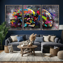 Graffiti American Football Helmet Street Art Wall Art Canvas by MyGreatCanvas | Canvas Wall Art Prints | Photo Prints & Wall Decor