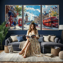 London Street Canvas Wall Art — Big Ben Red Bus Print | Oil by MyGreatCanvas | Canvas Wall Art Prints | Photo Prints & Wall Decor