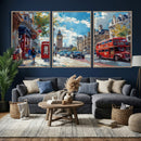 London City Street Wall Art Canvas Print, Big Ben & Red Bus by MyGreatCanvas | Canvas Wall Art Prints | Photo Prints & Wall Decor