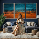 Teal Orange Abstract Wall Art Canvas Print Modern Large by MyGreatCanvas | Canvas Wall Art Prints | Photo Prints & Wall Decor