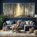 Abstract Birch Forest Wall Art Canvas Print – Modern Gold by MyGreatCanvas | Canvas Wall Art Prints | Photo Prints & Wall Decor
