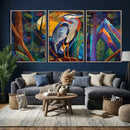 Colorful Heron Wall Art Canvas Print Tropical Bird Abstract by MyGreatCanvas | Canvas Wall Art Prints | Photo Prints & Wall Decor
