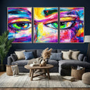 Colorful Abstract Face Wall Art Canvas Print – Modern Pop by MyGreatCanvas | Canvas Wall Art Prints | Photo Prints & Wall Decor