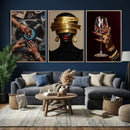 Luxury Fashion Wall Art Canvas Print Set of 3, Gold Jewelry by MyGreatCanvas | Canvas Wall Art Prints | Photo Prints & Wall Decor