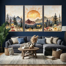 Boho Mountain Landscape Large Wall Art, Horizontal Gold by MyGreatCanvas | Canvas Wall Art Prints | Photo Prints & Wall Decor