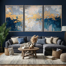 Blue Gold Abstract Large Framed Canvas Wall Art, Modern by MyGreatCanvas | Canvas Wall Art Prints | Photo Prints & Wall Decor