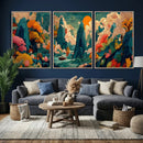 Colorful Japanese Landscape Print: Maximalist Panoramic Wall by MyGreatCanvas | Canvas Wall Art Prints | Photo Prints & Wall Decor