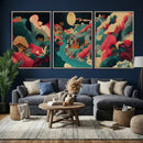 Colorful Japanese Landscape Print: Maximalist Panoramic Wall by MyGreatCanvas | Canvas Wall Art Prints | Photo Prints & Wall Decor