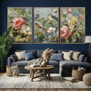 Vintage Birds and Flowers Wall Art Canvas Print, Botanical by MyGreatCanvas | Canvas Wall Art Prints | Photo Prints & Wall Decor