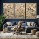 Vintage Birds and Flowers Wall Art Canvas Print, Botanical by MyGreatCanvas | Canvas Wall Art Prints | Photo Prints & Wall Decor