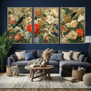 Vintage Birds and Flowers Wall Art Canvas Print, Botanical by MyGreatCanvas | Canvas Wall Art Prints | Photo Prints & Wall Decor