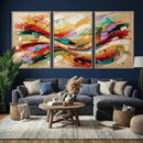 Geometric Abstract Wall Art Canvas Print, Orange Blue by MyGreatCanvas | Canvas Wall Art Prints | Photo Prints & Wall Decor