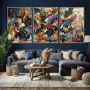Geometric Abstract Wall Art Canvas Print, Orange Blue by MyGreatCanvas | Canvas Wall Art Prints | Photo Prints & Wall Decor