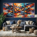 Geometric Abstract Wall Art Canvas Print, Orange Blue by MyGreatCanvas | Canvas Wall Art Prints | Photo Prints & Wall Decor