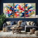 Geometric Abstract Wall Art Canvas Print, Orange Blue by MyGreatCanvas | Canvas Wall Art Prints | Photo Prints & Wall Decor