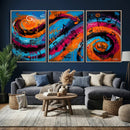 Geometric Abstract Wall Art Canvas Print, Orange Blue by MyGreatCanvas | Canvas Wall Art Prints | Photo Prints & Wall Decor