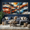 Geometric Abstract Wall Art Canvas Print, Orange Blue by MyGreatCanvas | Canvas Wall Art Prints | Photo Prints & Wall Decor