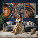 Tree Ring Triptych Canvas Wall Art — Set of 3 Wood Grain by MyGreatCanvas | Canvas Wall Art Prints | Photo Prints & Wall Decor