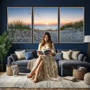 Sandy Dune Path Sunset Canvas Wall Art — Seagulls Beach by MyGreatCanvas | Canvas Wall Art Prints | Photo Prints & Wall Decor
