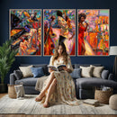 African American Jazz Singer Canvas Art — Red Dress Black by MyGreatCanvas | Canvas Wall Art Prints | Photo Prints & Wall Decor