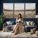 Neutral Wildflower Field Canvas Wall Art — Beige Earth Tone by MyGreatCanvas | Canvas Wall Art Prints | Photo Prints & Wall Decor