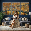Gustav Klimt Golden Cityscape Wall Art Canvas Print, Framed by MyGreatCanvas | Canvas Wall Art Prints | Photo Prints & Wall Decor