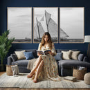 Vintage Sailboat Wall Art Canvas Print, Black and White by MyGreatCanvas | Canvas Wall Art Prints | Photo Prints & Wall Decor