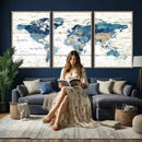 Watercolor World Map Canvas Wall Art Print – Abstract by MyGreatCanvas | Canvas Wall Art Prints | Photo Prints & Wall Decor