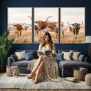 Texas Longhorn Canvas Wall Art, Rustic Farm Animal Photography Print, Farmhouse Country Decor, Western Ranch Art by MyGreatCanvas | Canvas Wall Art Prints | Photo Prints & Wall Decor