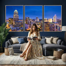Charlotte Skyline Canvas Wall Art Print – North Carolina Cityscape Photography Print by MyGreatCanvas | Canvas Wall Art Prints | Photo Prints & Wall Decor