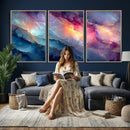 Colorful Abstract Canvas Wall Art Print, Vibrant Popup Color Art Print