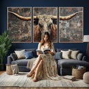 Texas Longhorn Skull Canvas Wall Art Rustic Western Decor Print by MyGreatCanvas | Canvas Wall Art Prints | Photo Prints & Wall Decor