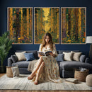 Gustav Klimt Style Forest Canvas Wall Art, Golden Forest Path Floral Art Nouveau Print, Enchanted Woodland Decor by MyGreatCanvas | Canvas Wall Art Prints | Photo Prints & Wall Decor
