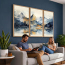Lake Abstract Mountain Wall Art Canvas Print