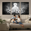 Black White Octopus Wall Art Canvas Print by MyGreatCanvas | Canvas Wall Art Prints | Photo Prints & Wall Decor