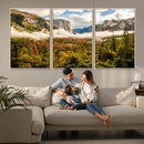 Half Dome Yosemite Canvas Wall Art – Majestic Triptych