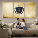 Massachusetts Flag Wall Art Canvas Print