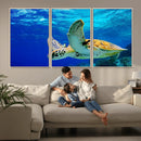 Sea Turtle Wall Art Canvas Print, Sea life in the Ocean Wall
