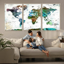 Modern Watercolor World Map Canvas Wall Art – Framed by MyGreatCanvas | Canvas Wall Art Prints | Photo Prints & Wall Decor