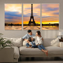 Paris Eiffel Tower Sunset Canvas Wall Art Print - Iconic