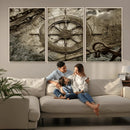 Wooden Ship Wheel Canvas Print, Multi Panel Canvas Wall Art