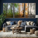 Four Seasons Wall Art Forest Canvas Print – Triptych