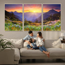 Mountain and Spring Wall Art Canvas Print