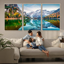 Spectacular autumn view of Braies Lake Wall Art Canvas Print by MyGreatCanvas | Canvas Wall Art Prints | Photo Prints & Wall Decor