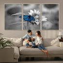 Blue Butterfly Black and White Canvas Wall Art by MyGreatCanvas | Canvas Wall Art Prints | Photo Prints & Wall Decor
