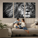 Black and White Lion Canvas Wall Art Print – Wildlife by MyGreatCanvas | Canvas Wall Art Prints | Photo Prints & Wall Decor