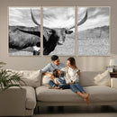 Cattle Wall Art Longhorn Cow Canvas Print
