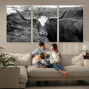 Western Home Wall Art Canvas Print, Framed Texas Longhorn by MyGreatCanvas | Canvas Wall Art Prints | Photo Prints & Wall Decor