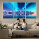 Northern Lights above Mountain Wall Art, Northern Lights