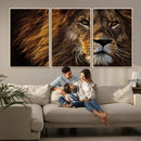 Mighty Lion Wall Art Canvas Print – Majestic Animal Portrait